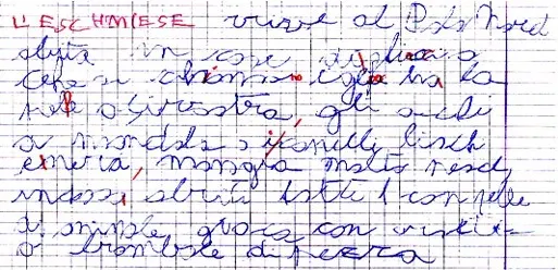 Esempio di scrittura a mano